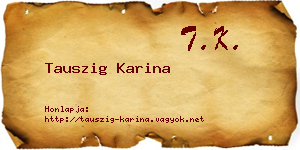 Tauszig Karina névjegykártya